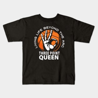 Three-Point QUEEN Shooter Women's Basketball Beyond the Arc 3 Pointer Kids T-Shirt